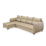 Infinia 4 Seater Leatherette Sofa with Right Lounger- Beige