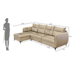 Infinia 4 Seater Leatherette Sofa with Right Lounger- Beige