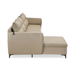 Infinia 4 Seater Leatherette Sofa with Right Lounger- Beige