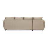 Infinia 4 Seater Leatherette Sofa with Right Lounger- Beige