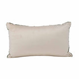 Boucle Fabric Filled Cushion- Green And Off-white