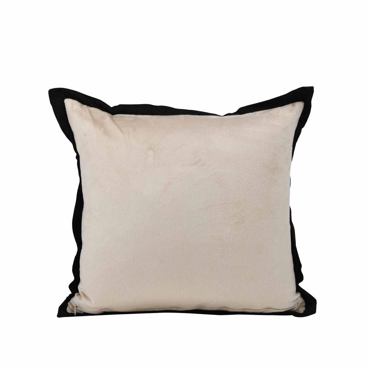 Textured Net Striped Velvet Filled Cushion- Green
