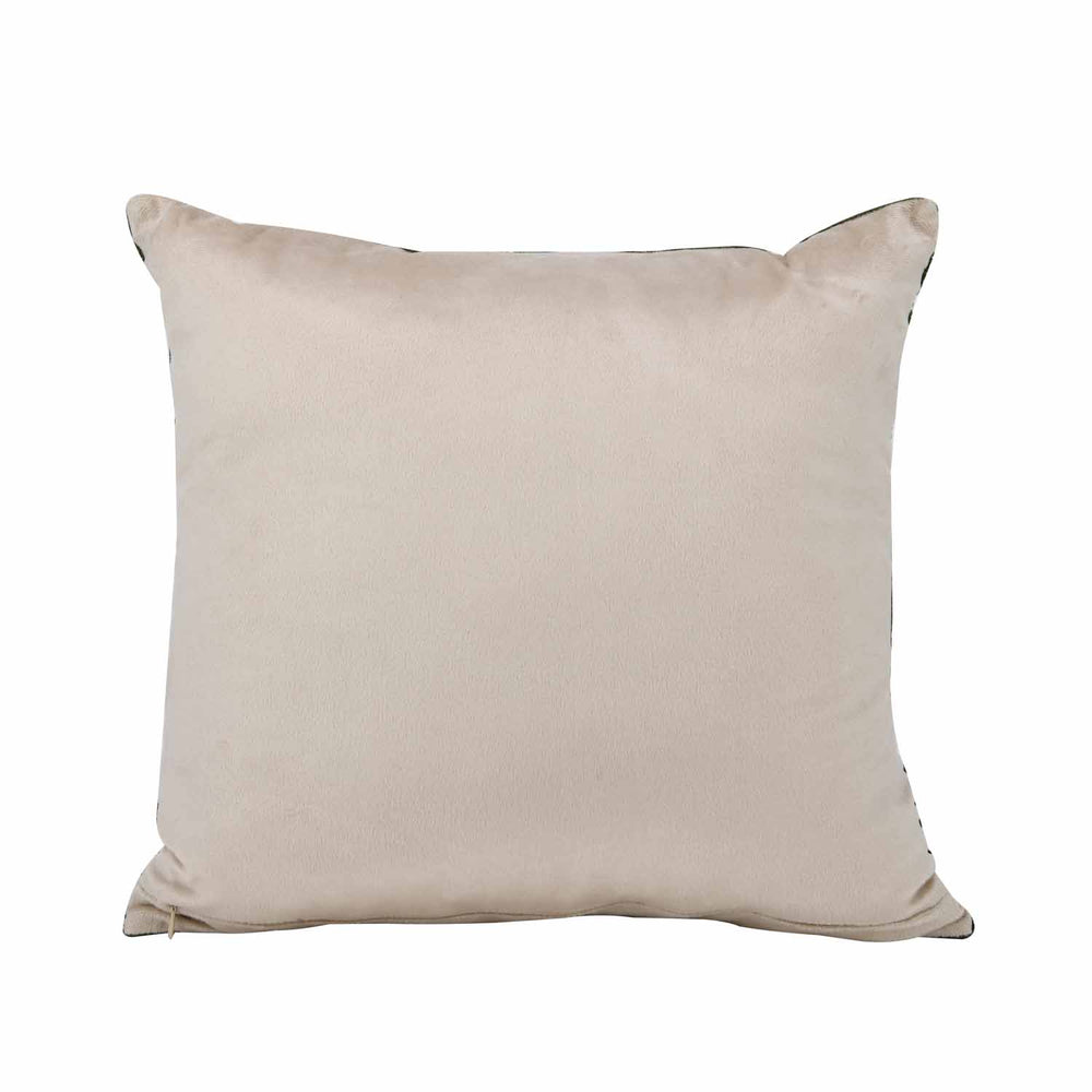 Corduroy Pattern Cotton Velvet Filled Cushion - Green