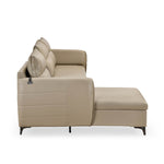 Infinia 3 Seater Leatherette Sofa with Right Lounger and Rectangle Console- Beige