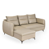 Infinia 3 Seater Leatherette Sofa with Right Lounger- Beige