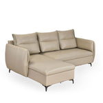 Infinia 3 Seater Leatherette Sofa with Right Lounger- Beige