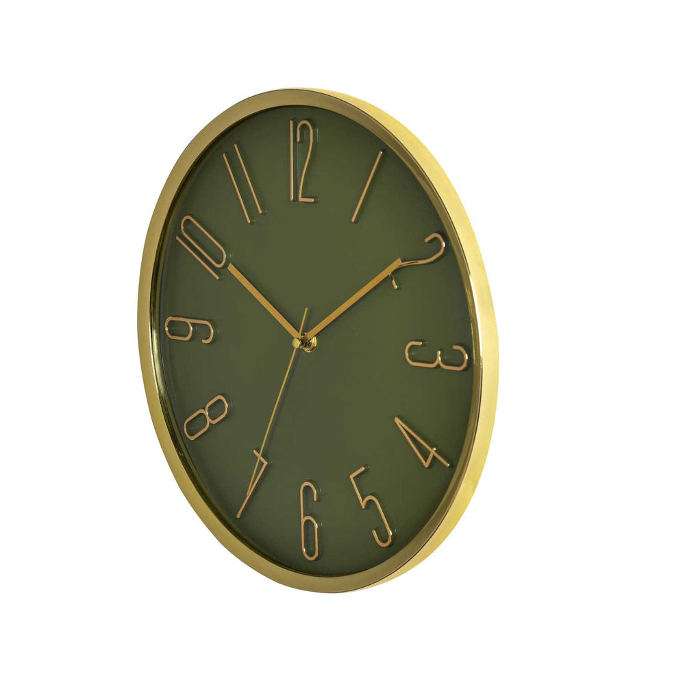 Classic Wall Clock- Gold and Green
