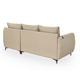 Infinia 3 Seater Leatherette Sofa with Left Lounger- Beige