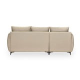 Infinia 3 Seater Leatherette Sofa with Right Lounger- Beige