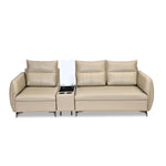 Infinia 1+2 Seater Leatherette Sofa Set with Rectangle Console- Beige