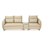 Infinia 2+1 Seater Leatherette Sofa Set with Triangle Console- Beige