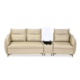 Infinia 2+1 Seater Leatherette Sofa Set with Triangle Console- Beige