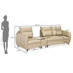 Infinia 1+2 Seater Leatherette Sofa Set with Triangle Console- Beige