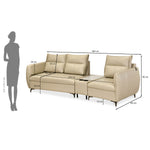 Infinia 2+1 Seater Leatherette Sofa Set with Triangle Console- Beige