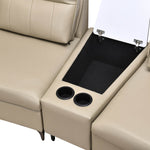 Infinia 2+1 Seater Leatherette Sofa Set with Triangle Console- Beige