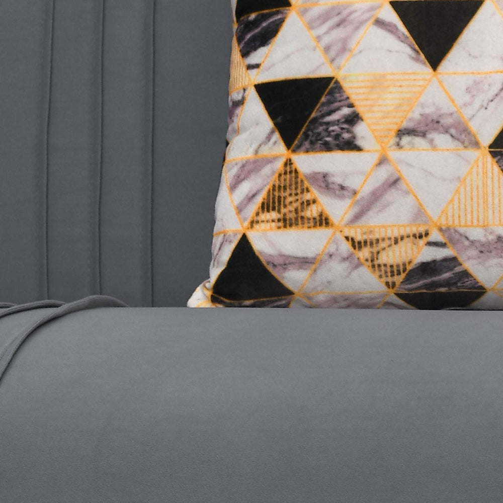 Cooper 1 Seater Fabric Sofa with Cushion- Metallic Grey