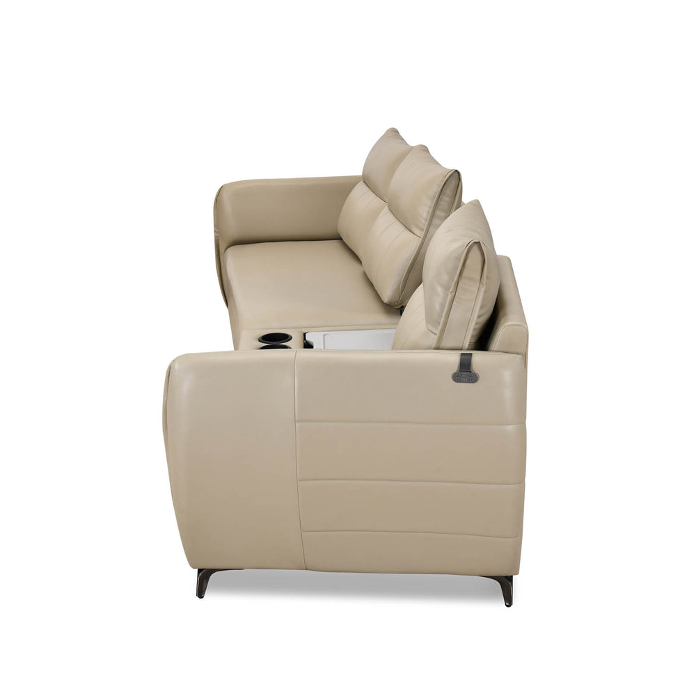 Infinia 2+1 Seater Leatherette Sofa Set with Triangle Console- Beige