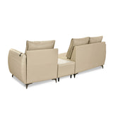 Infinia 2+1 Seater Leatherette Sofa Set with Triangle Console- Beige