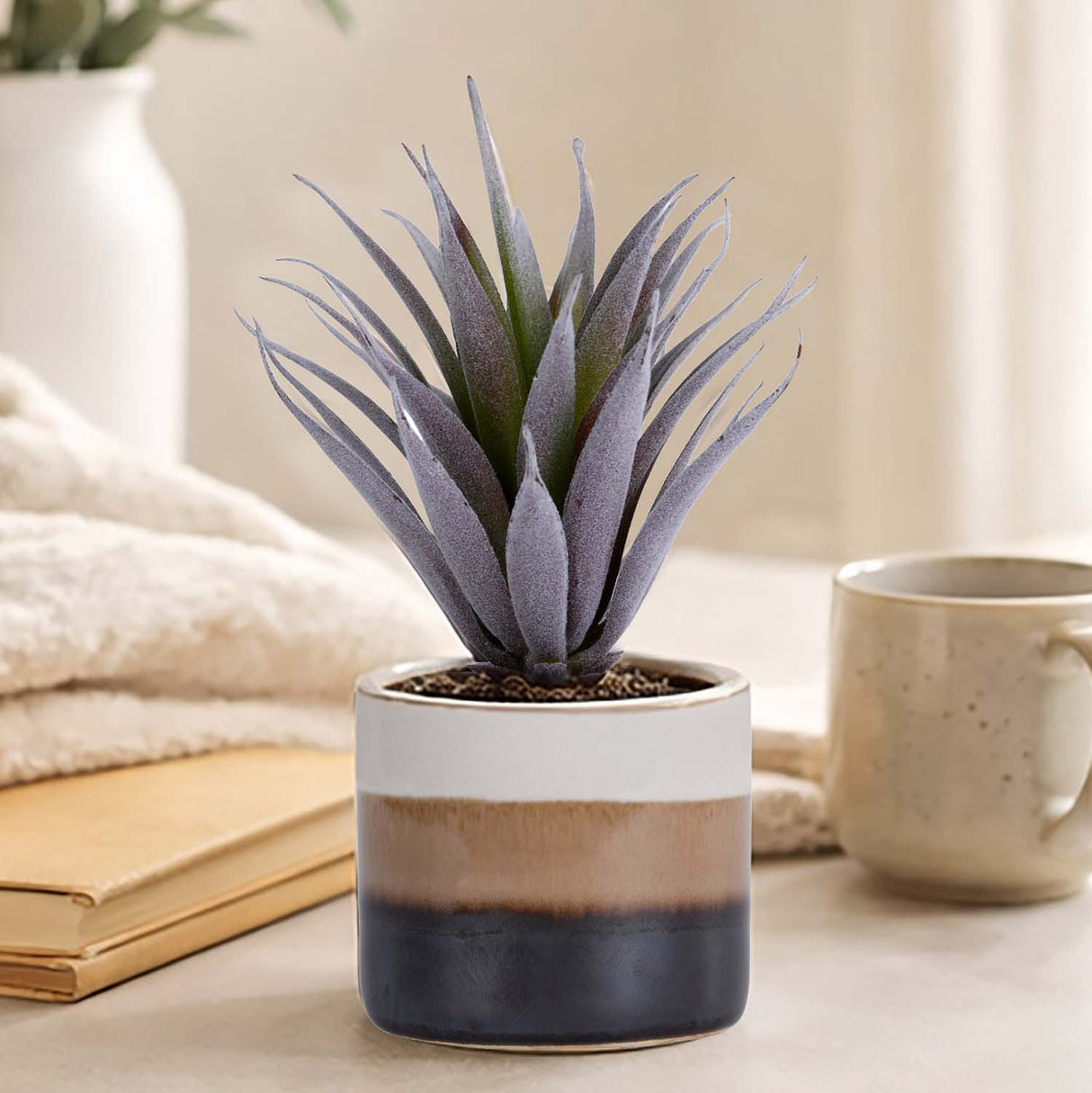 Succulent Artificial Grass Potted Plant- Green