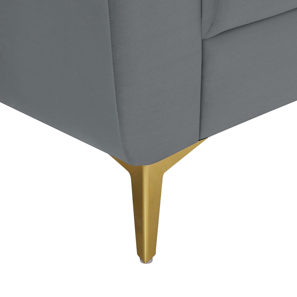 Cooper 1 Seater Fabric Sofa with Cushion- Metallic Grey