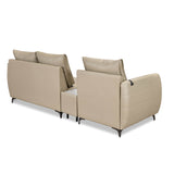Infinia 1+2 Seater Leatherette Sofa Set with Rectangle Console- Beige