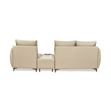 Infinia 2+1 Seater Leatherette Sofa Set with Triangle Console- Beige