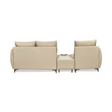 Infinia 1+2 Seater Leatherette Sofa Set with Triangle Console- Beige
