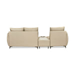 Infinia 1+2 Seater Leatherette Sofa Set with Triangle Console- Beige