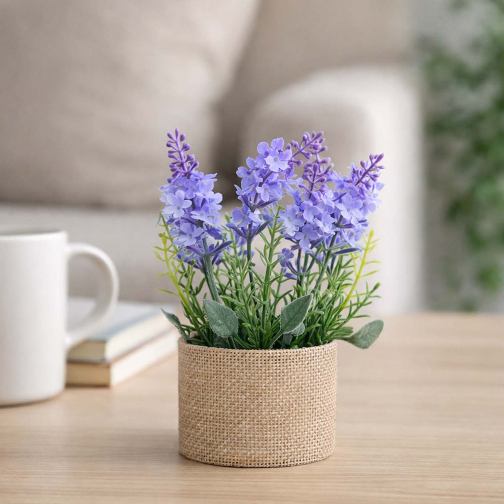 Lavender Artificial Potted Plant- Light Purple
