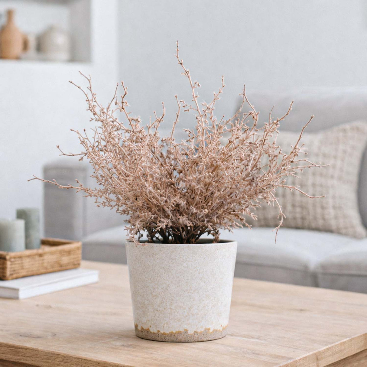 Flocking Artificial Potted Plant- Pink