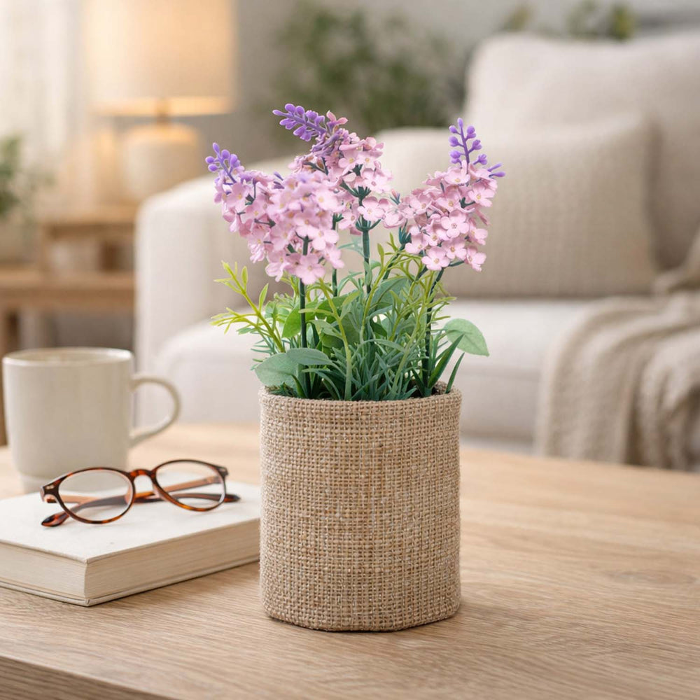 Lavender Artificial Potted Plant- Pink