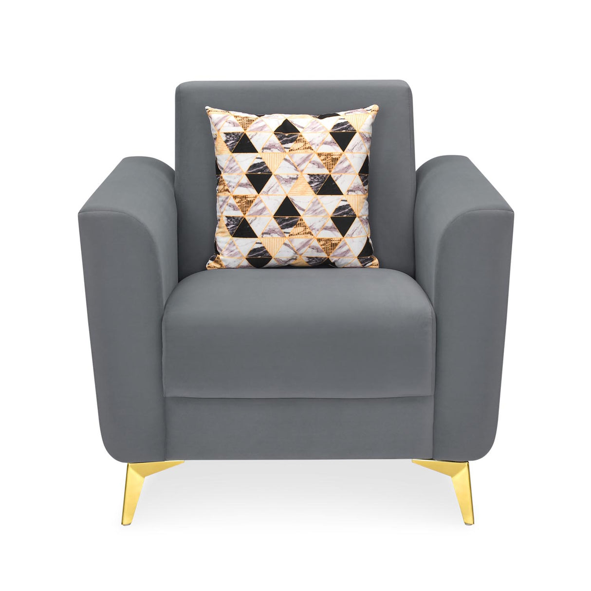 Cooper 1 Seater Fabric Sofa with Cushion- Metallic Grey