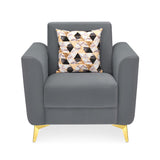 Cooper 1 Seater Fabric Sofa with Cushion- Metallic Grey