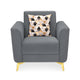 Cooper 1 Seater Fabric Sofa with Cushion- Metallic Grey