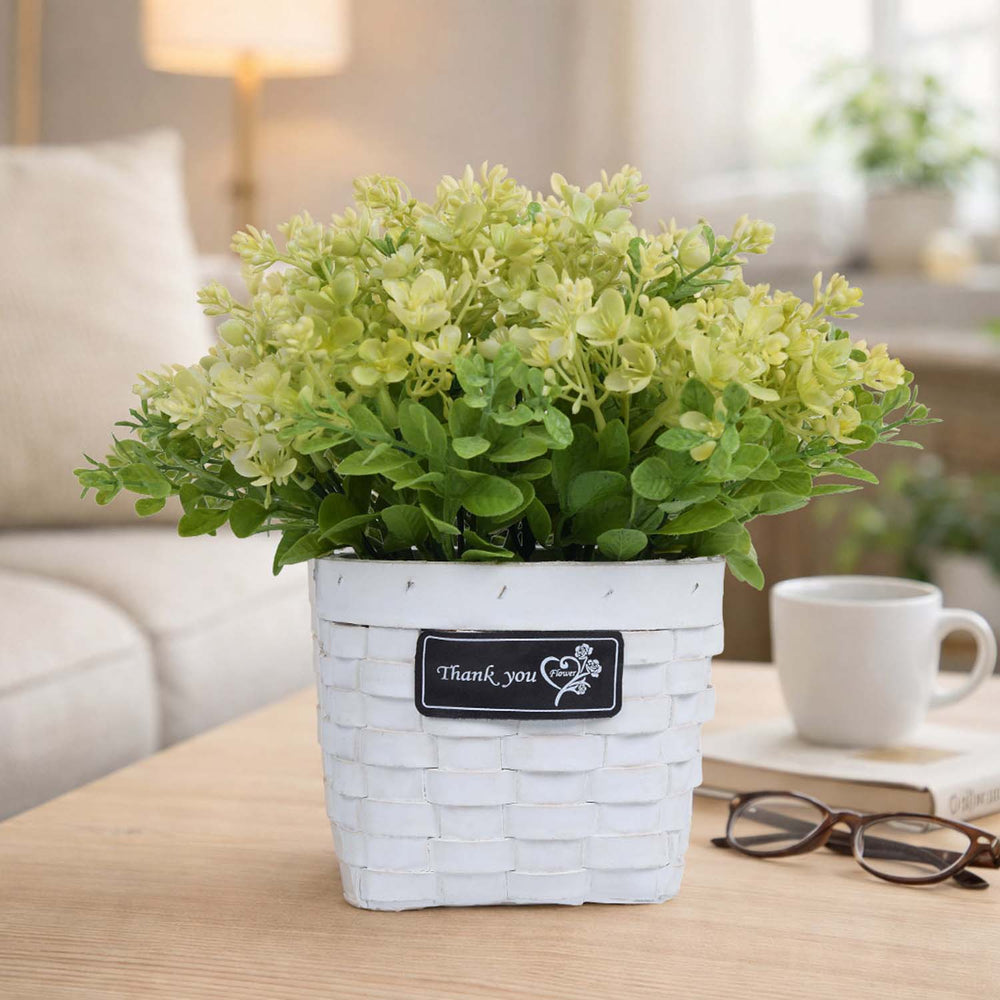Milan Flower Potted Plant- Green