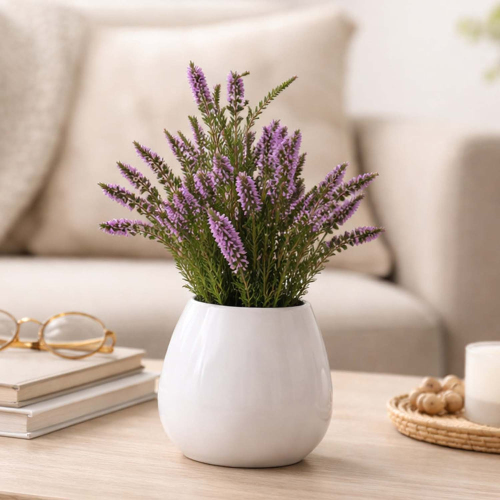 Spiky Flower Artificial Potted Plant- Purple