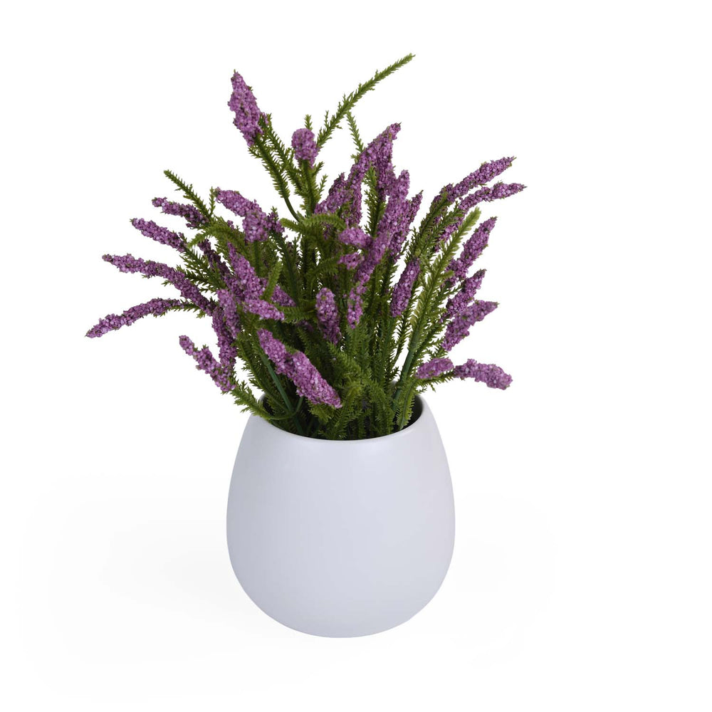 Spiky Flower Artificial Potted Plant- Purple