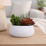 Rosette Succulent Artificial Potted Plant- Green