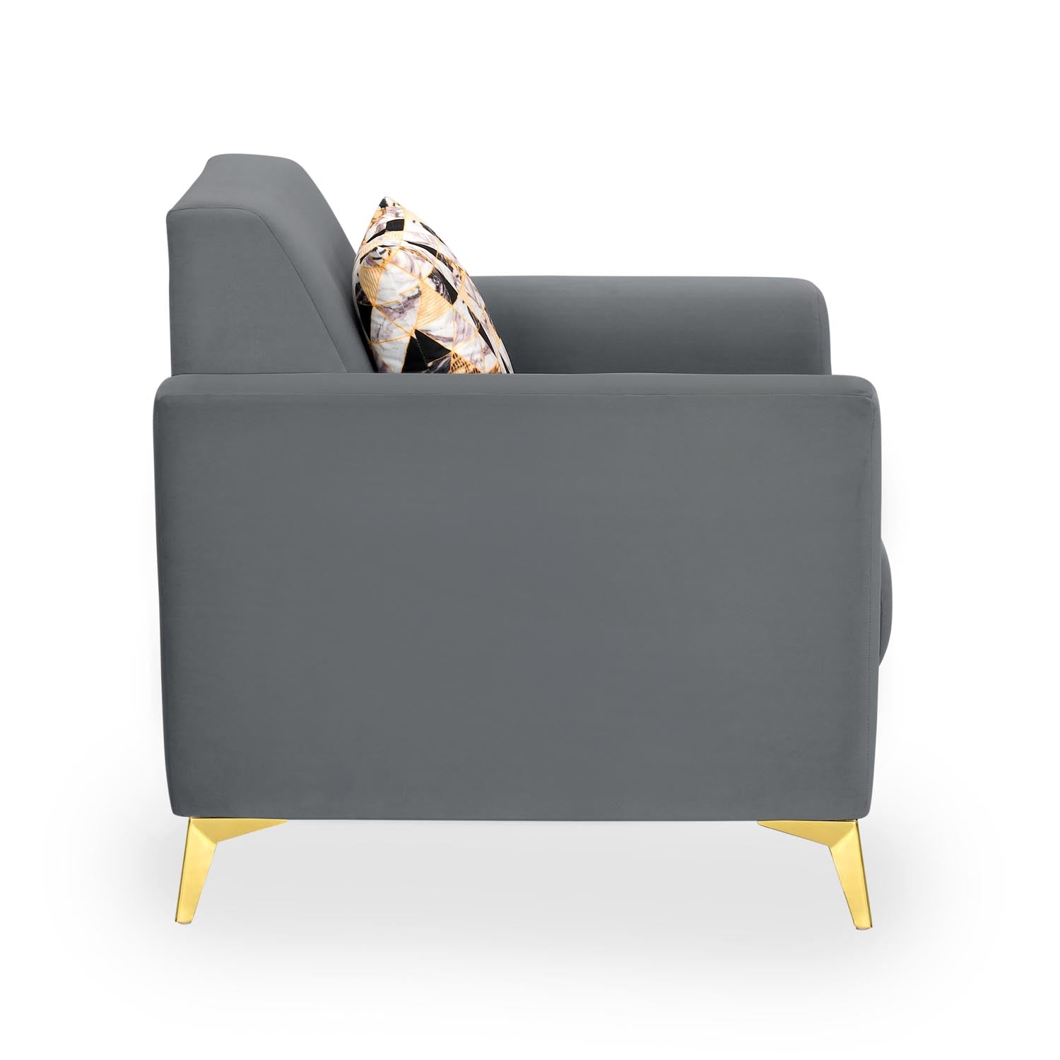 Cooper 1 Seater Fabric Sofa with Cushion- Metallic Grey