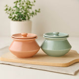 Ceramic Serving Jar with Lid Set of 2- Multicolor