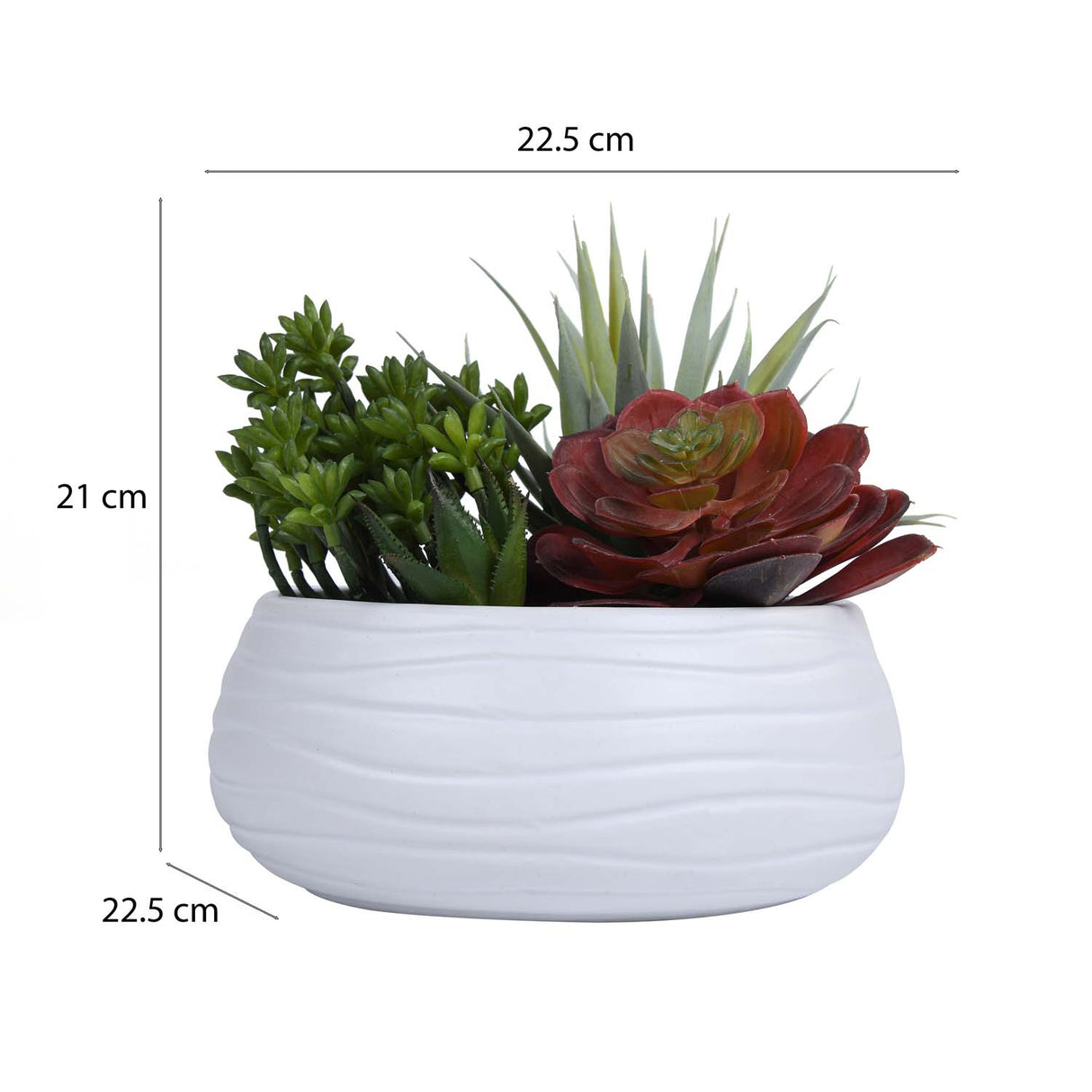 Rosette Succulent Artificial Potted Plant- Green