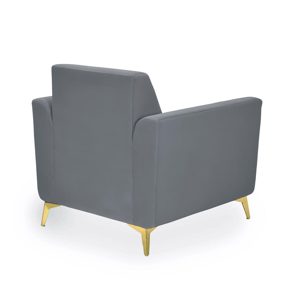 Cooper 1 Seater Fabric Sofa with Cushion- Metallic Grey