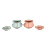 Ceramic Serving Jar with Lid Set of 2- Multicolor
