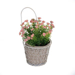 Minimal Bloom Basket Floral Potted Plant- Pink