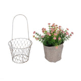 Minimal Bloom Basket Floral Potted Plant- Pink