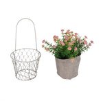 Minimal Bloom Basket Floral Potted Plant- Pink