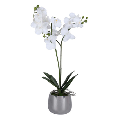 Elegant Orchid Artificial Potted Plant- White
