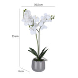 Elegant Orchid Artificial Potted Plant- White