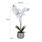 Elegant Orchid Artificial Potted Plant- White