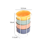 Ceramic Soup Bowl with Spoon Set of 4- Multicolor